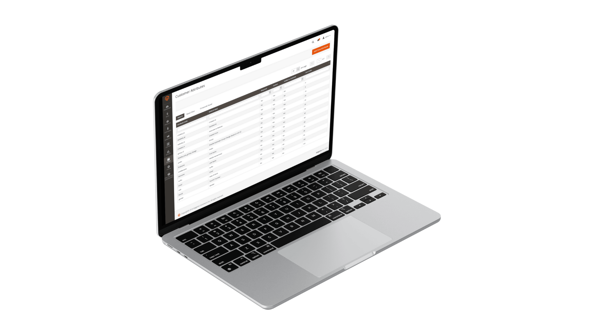 magento dashboard