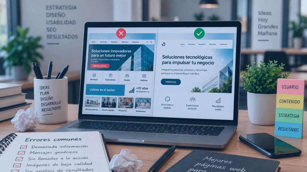 Qué errores evitar al aprender cómo diseñar una página web